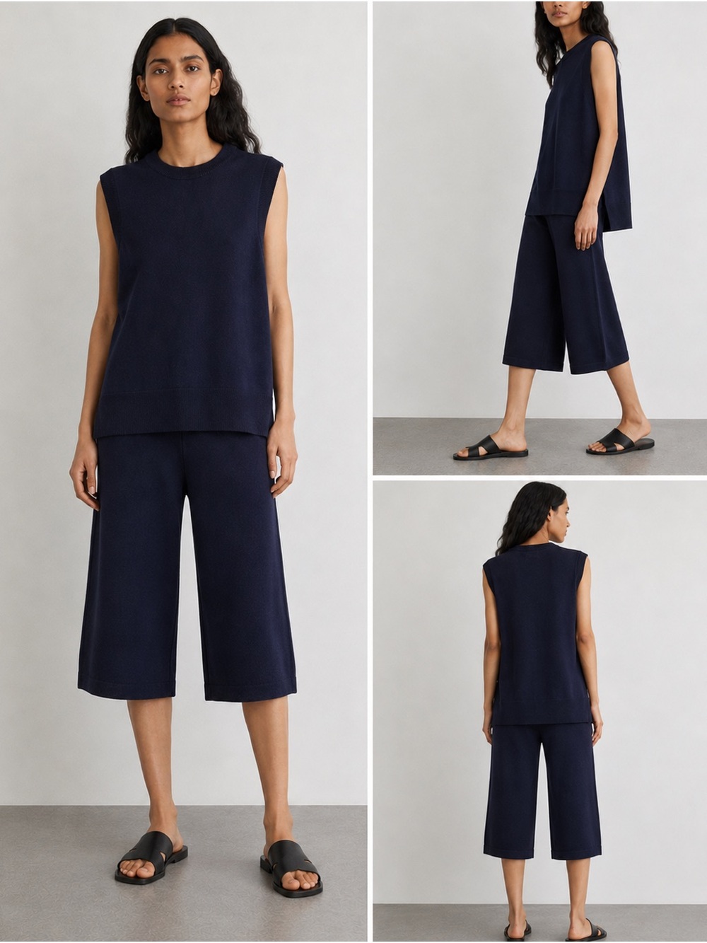 NWOT - COS Navy Knit Matching Set - Wool Blend - Size S/M